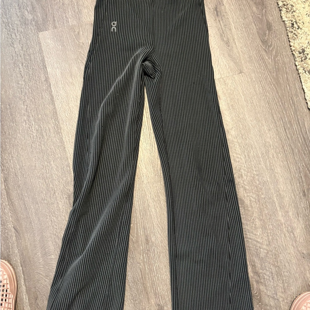 On Running Black with Gray Pinstripe Active Pants